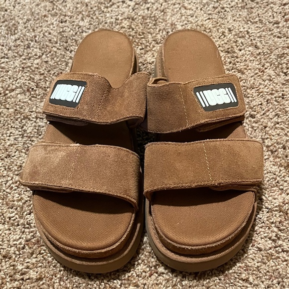 Ugg Suede Platform Sandals size 9.5 worn a couple times awesome condition memory - Picture 1 of 4